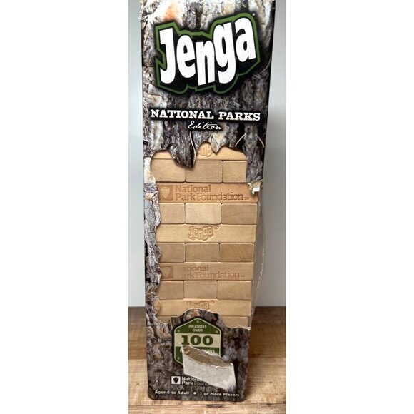 Jenga National Parks Edition Game 100 Fun Facts National Park Wooden Blocks 11'' - Picture 1 of 7